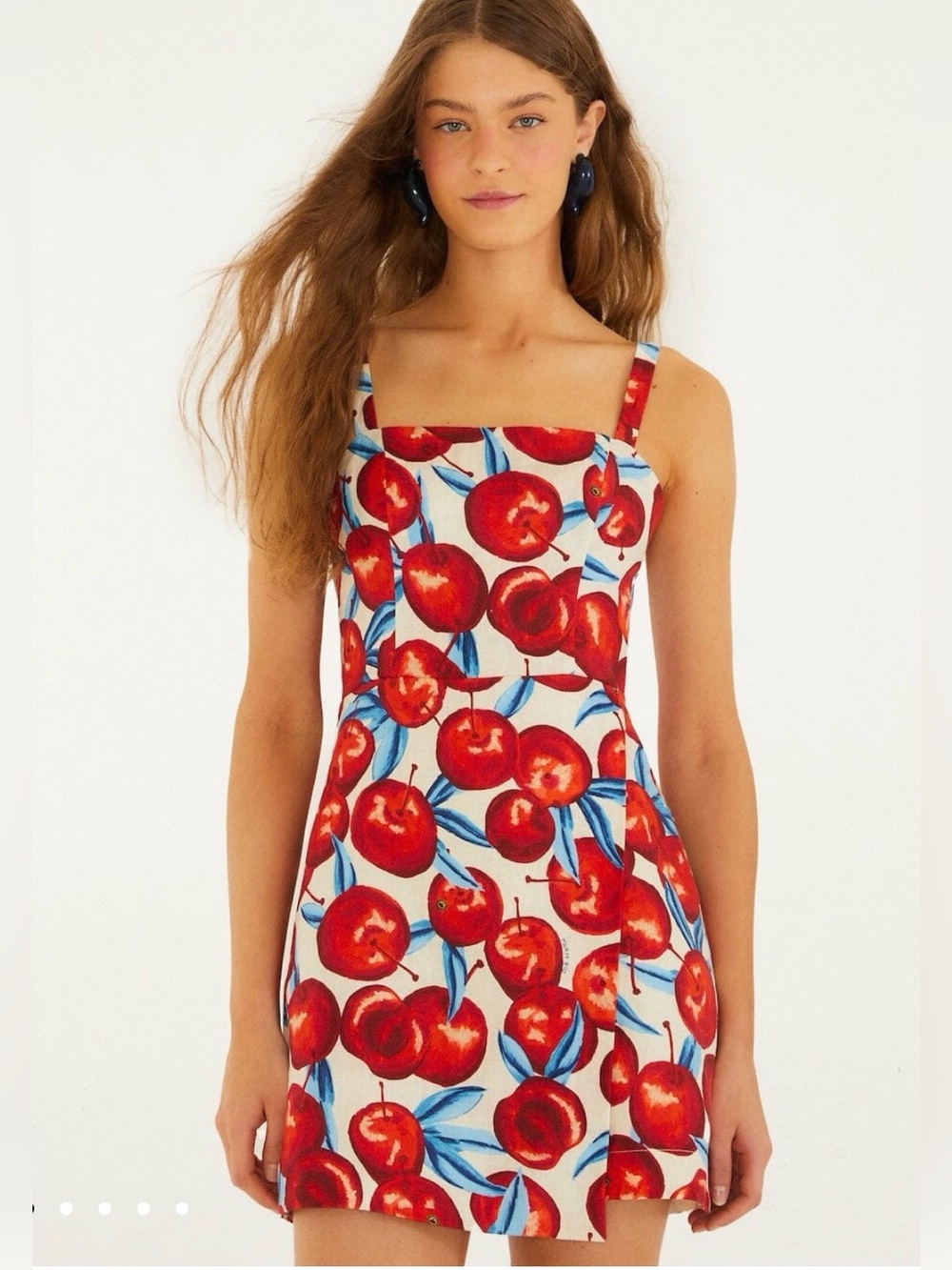 Farm Rio cherry blossom linen minidress